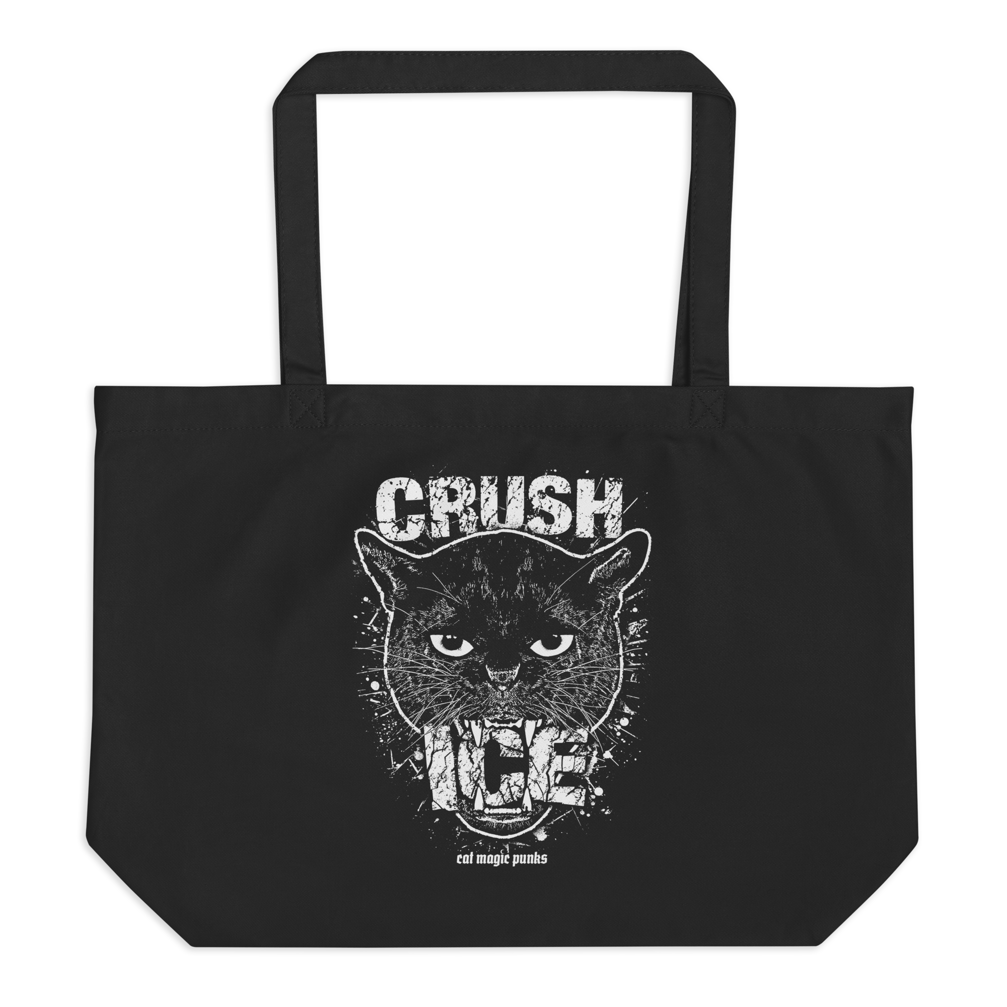 CRUSH ICE Large Tote Bag – Cat Magic Punks