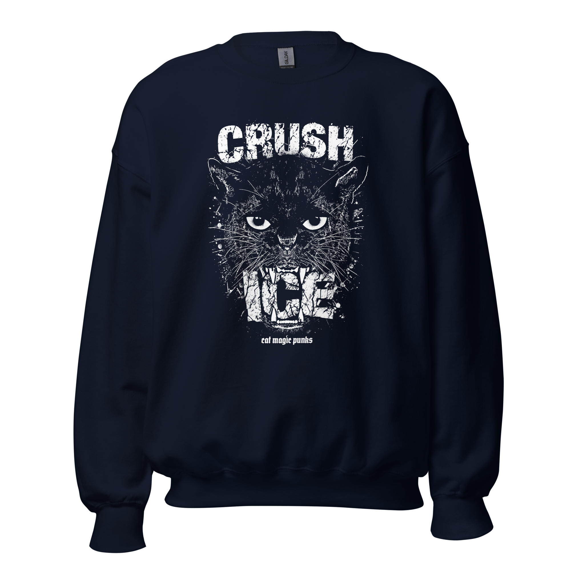 change Box Graphic Crewneck Sweatshirt☆ CRUSH ICE Crewneck Sweatshirt – Cat Magic Punks